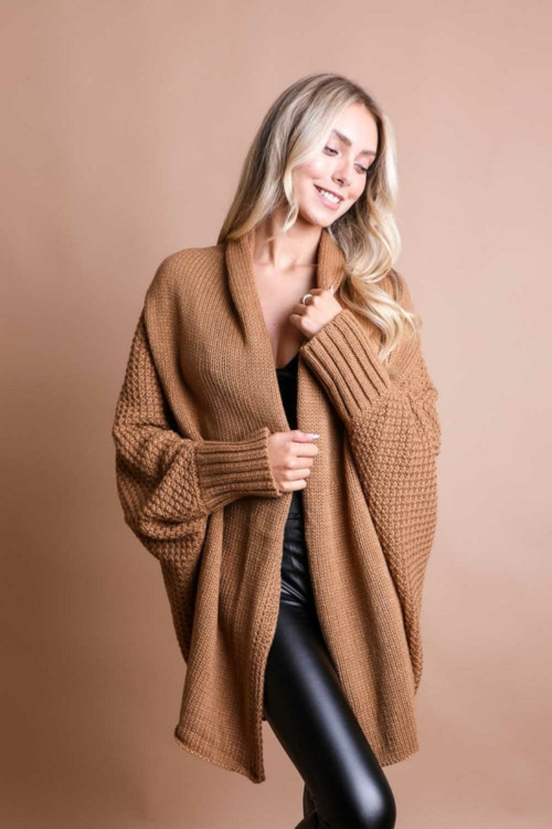 Bat Sleeve Knit Cardigan - ShopPurpleUmbrella