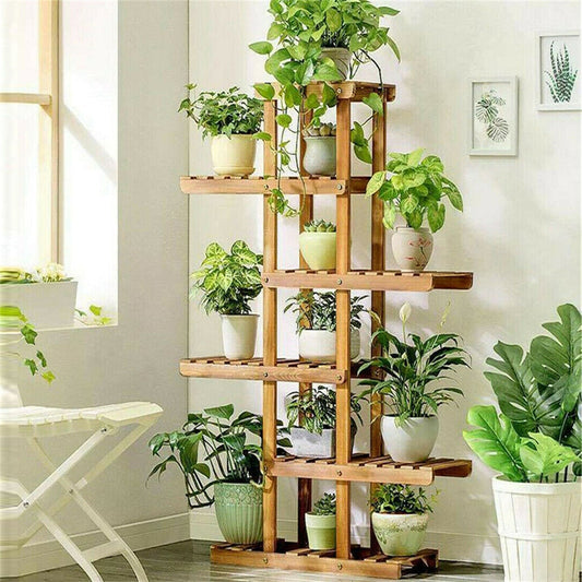 6-Tier Wooden Plant Stand – Indoor Home Décor Rac