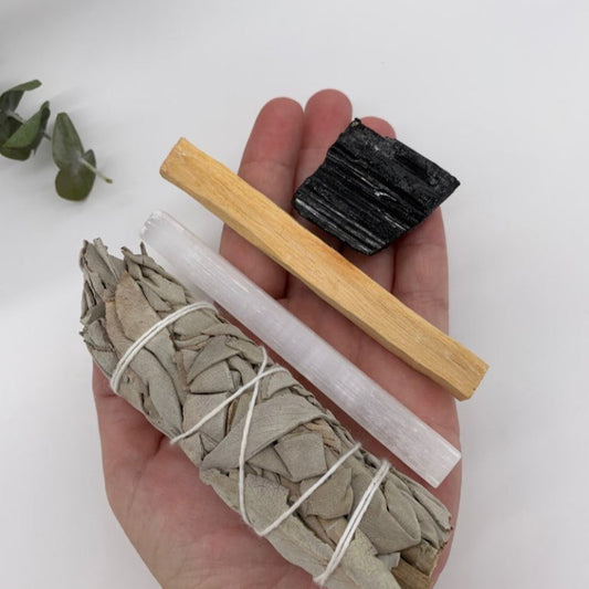 Savannah Smudge Ritual Kit: Sage, Palo Santo & Crystals - ShopPurpleUmbrella