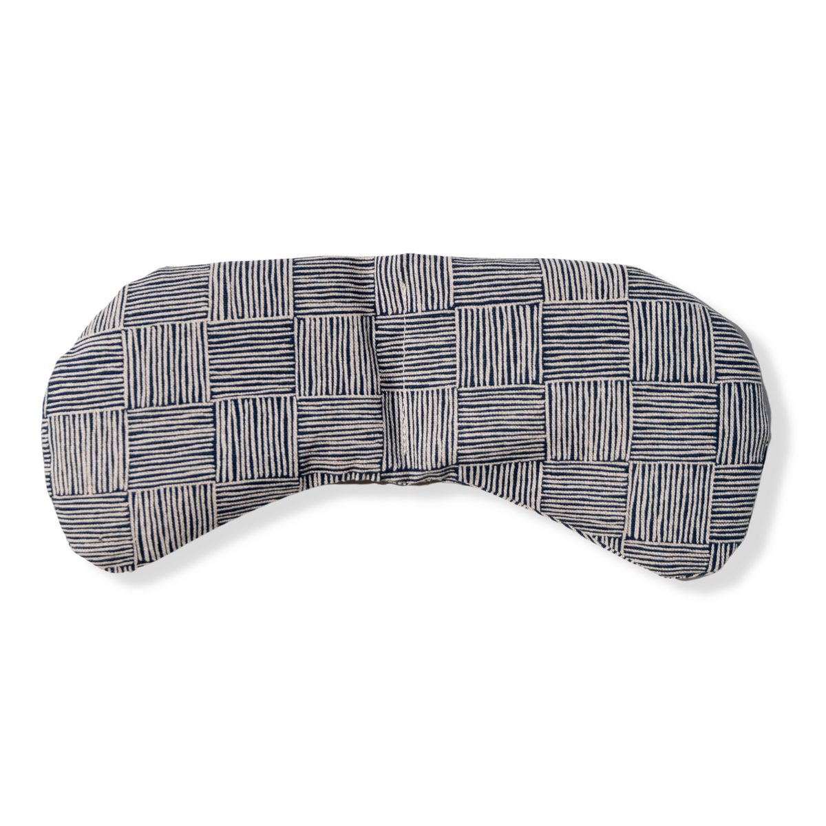 Haystack eye mask in navy crosshatch cotton-linen