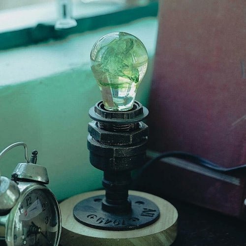Vintage Retro LED Light with Wooden Base - ShopPurpleUmbrella