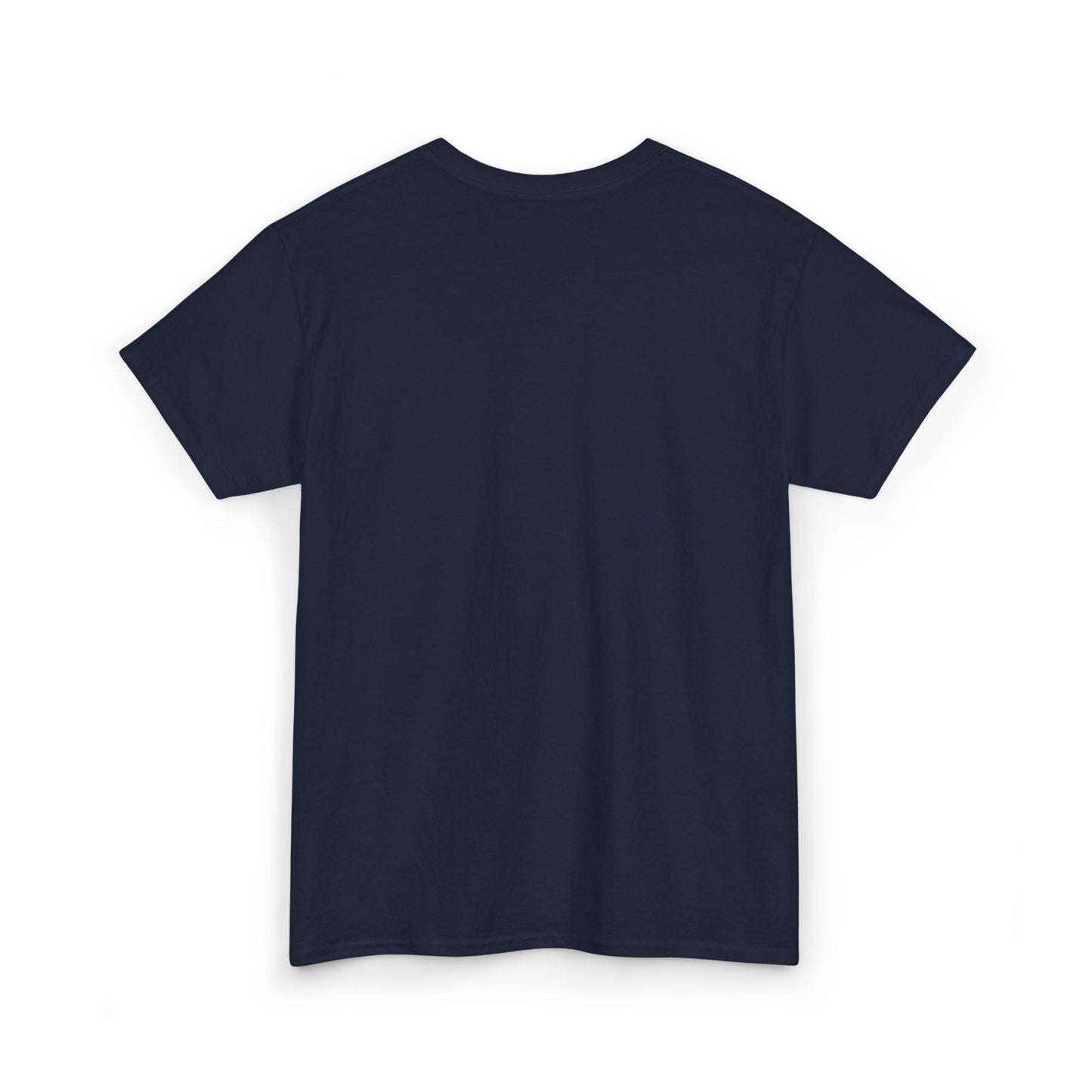 Navy blue t-shirt on a white background