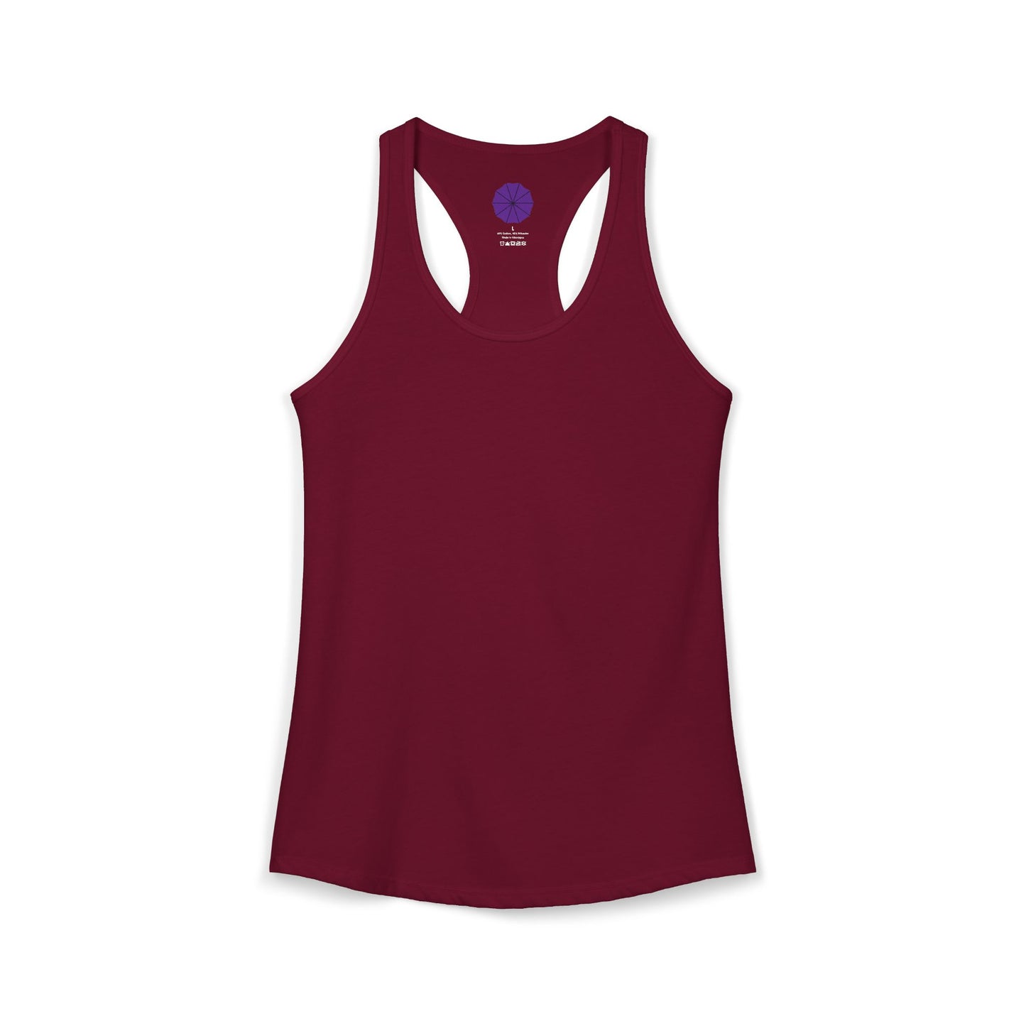Maroon tank top on a white background