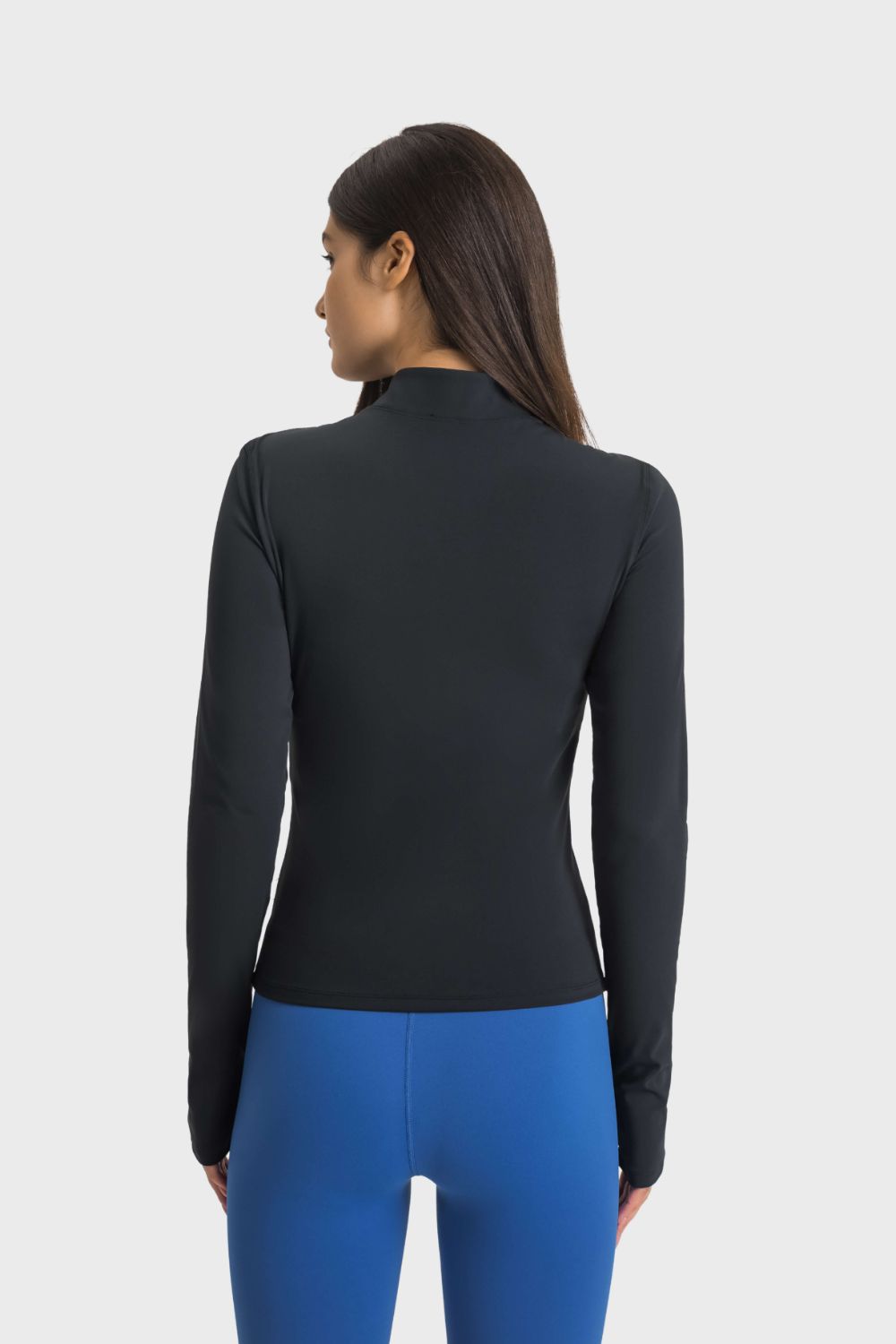 Half Zip Thumbhole Sports Top - ShopPurpleUmbrella
