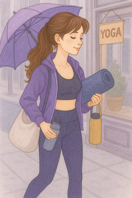 Shop Purple Umbrella's Muse Elizabeth Going To Yoga