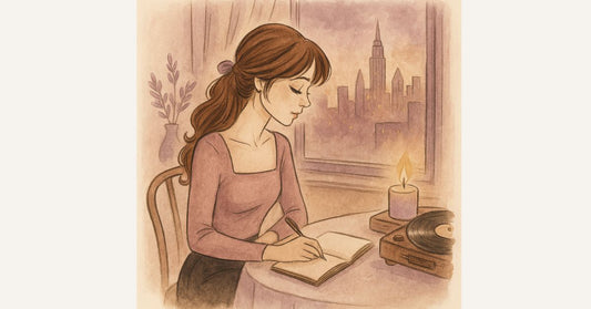 Our muse Elizabeth getting down to writing her goals