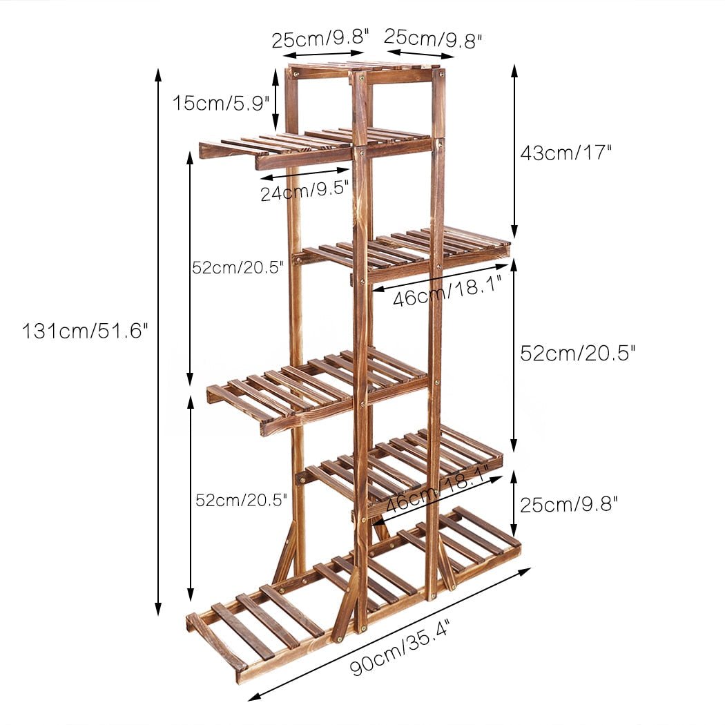 6 - Tier Wooden Plant Stand – Indoor Home Décor Rac - ShopPurpleUmbrella