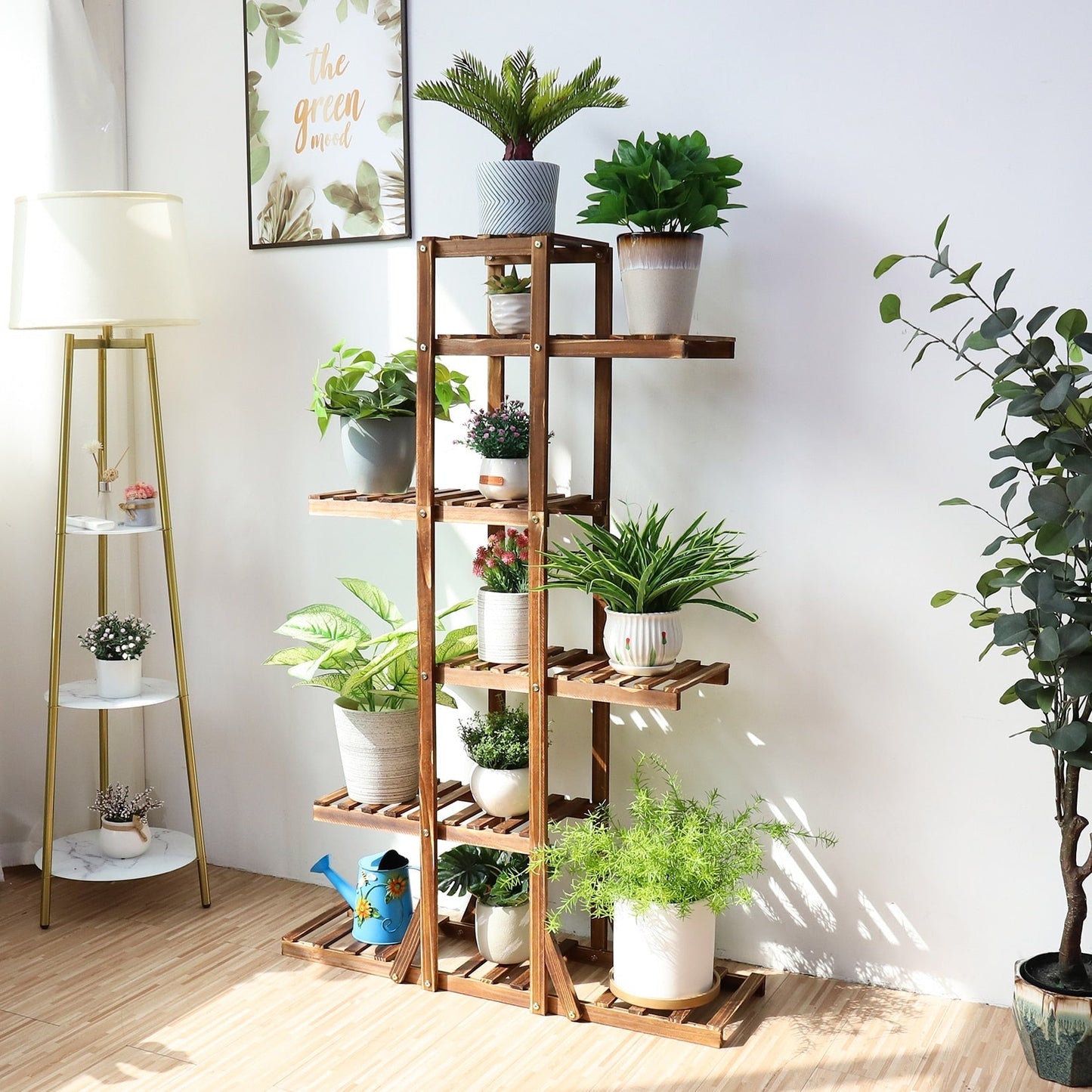 6 - Tier Wooden Plant Stand – Indoor Home Décor Rac - ShopPurpleUmbrella