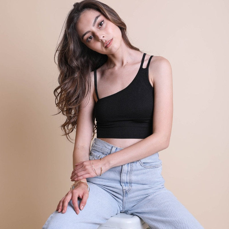 One Shoulder Crop Top - ShopPurpleUmbrella
