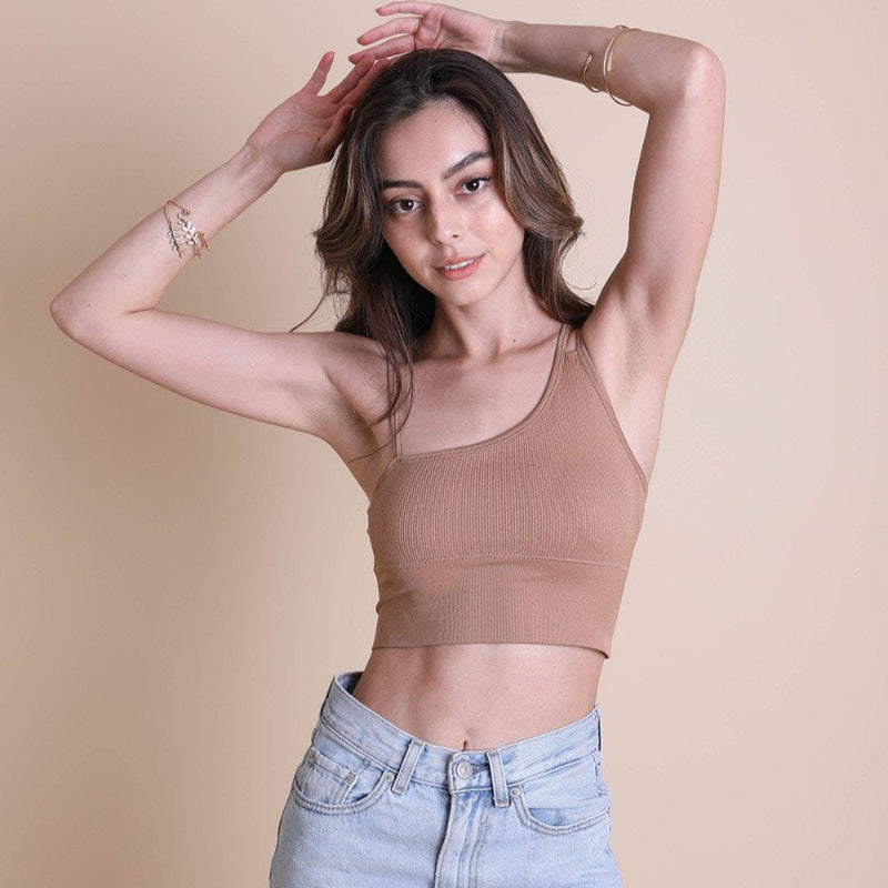 One Shoulder Crop Top - ShopPurpleUmbrella
