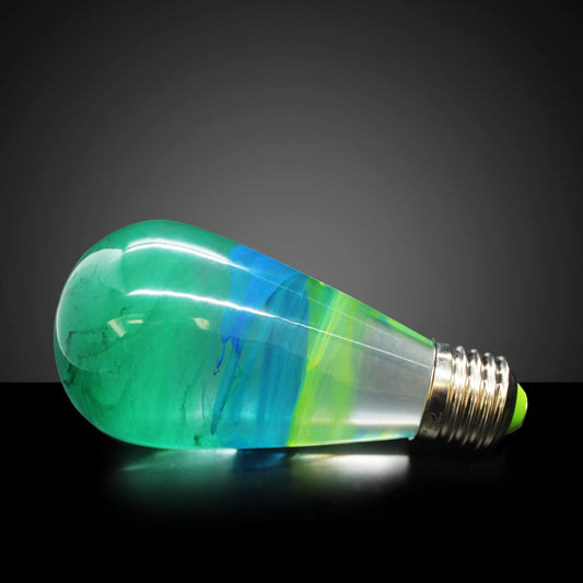 Colorful light bulb on a black background