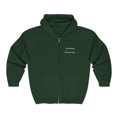 Forest Green Zip Up Hoodie Emily Dickinson Quote