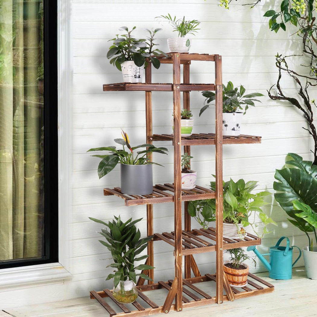 6-Tier Wooden Plant Stand – Indoor Home Décor Rac