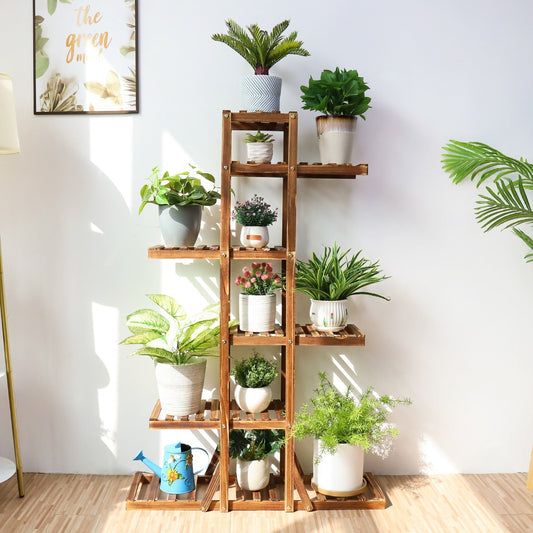 6-Tier Wooden Plant Stand – Indoor Home Décor Rac
