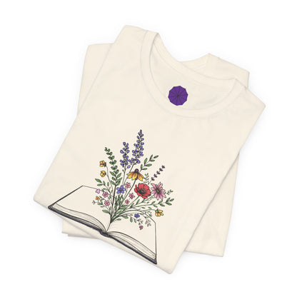 Folded fabric with floral design on a white background