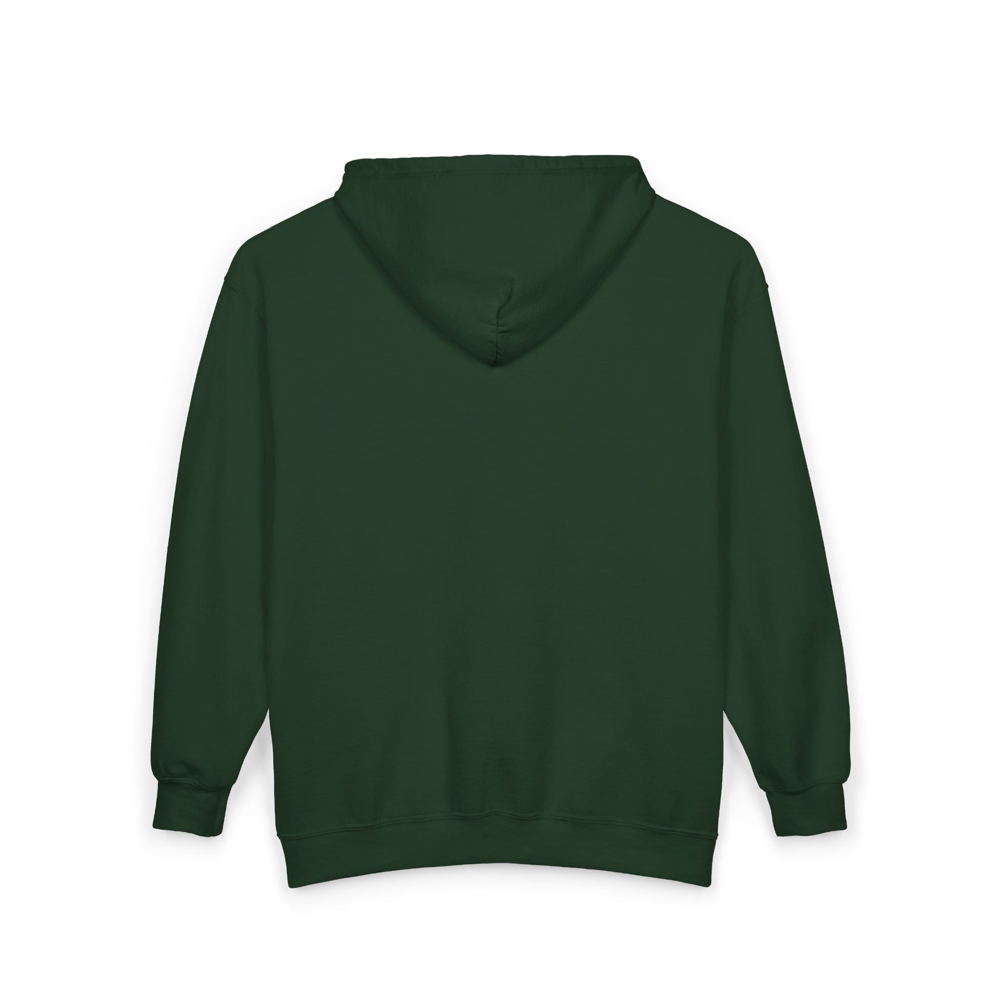 back of Forest Green Zip Up Emily Dickson Hoodie