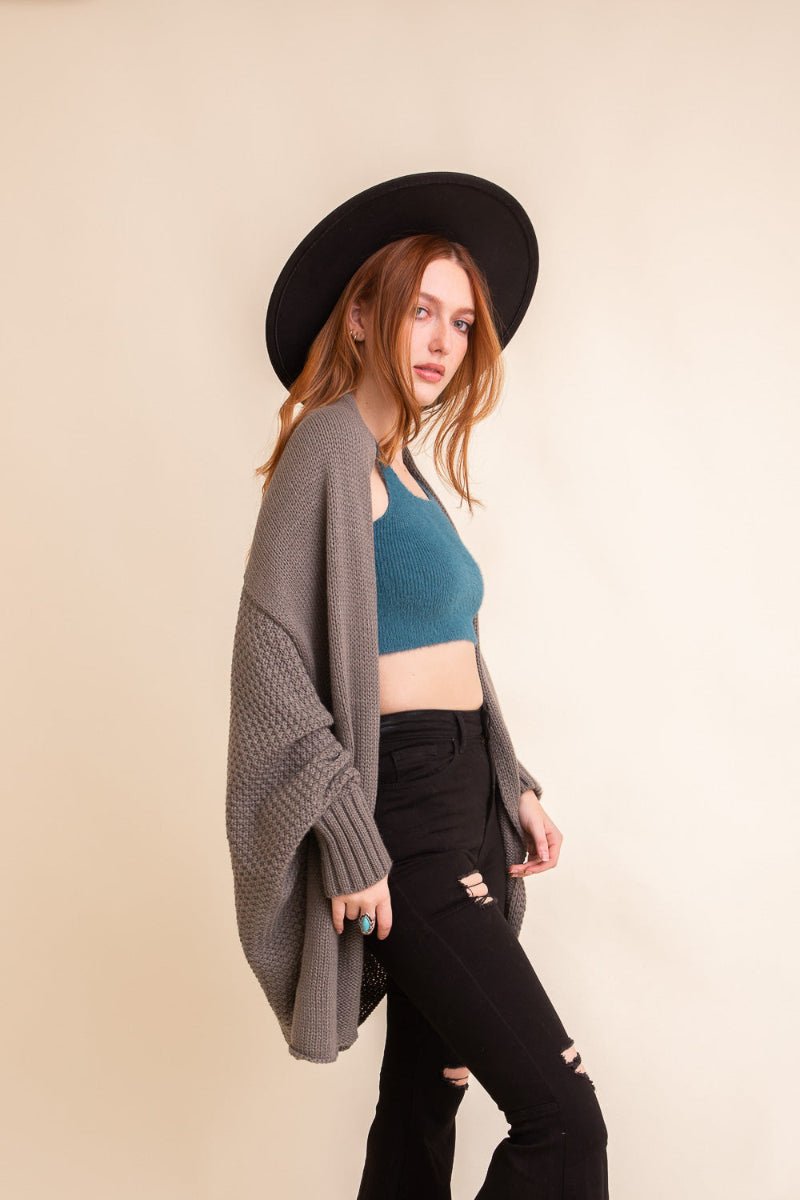 Bat Sleeve Knit Cardigan - ShopPurpleUmbrella