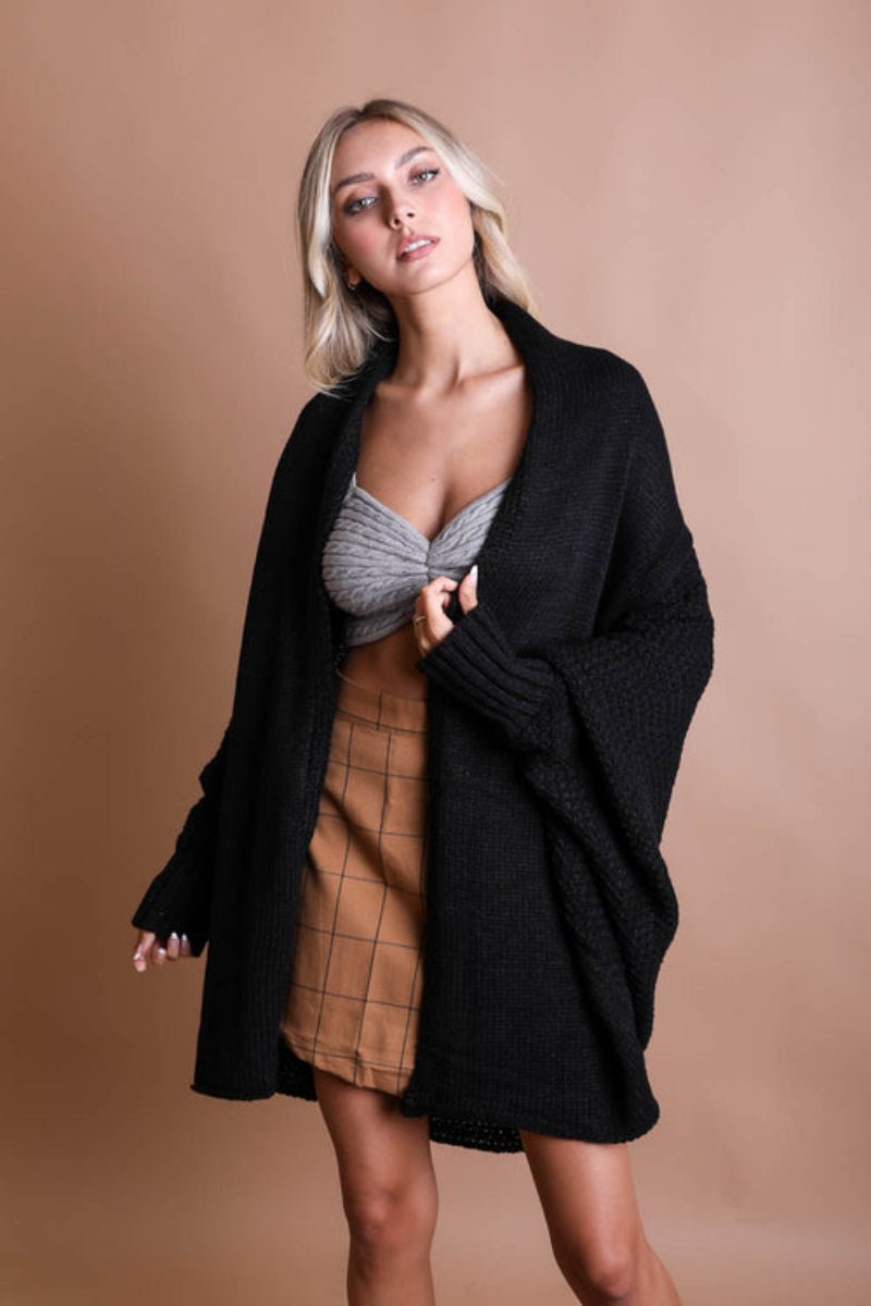 Bat Sleeve Knit Cardigan - ShopPurpleUmbrella