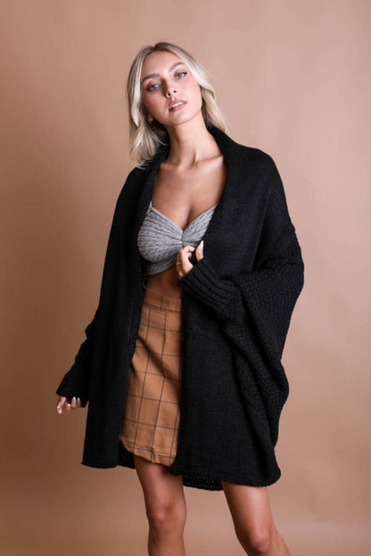 Bat Sleeve Knit Cardigan - ShopPurpleUmbrella