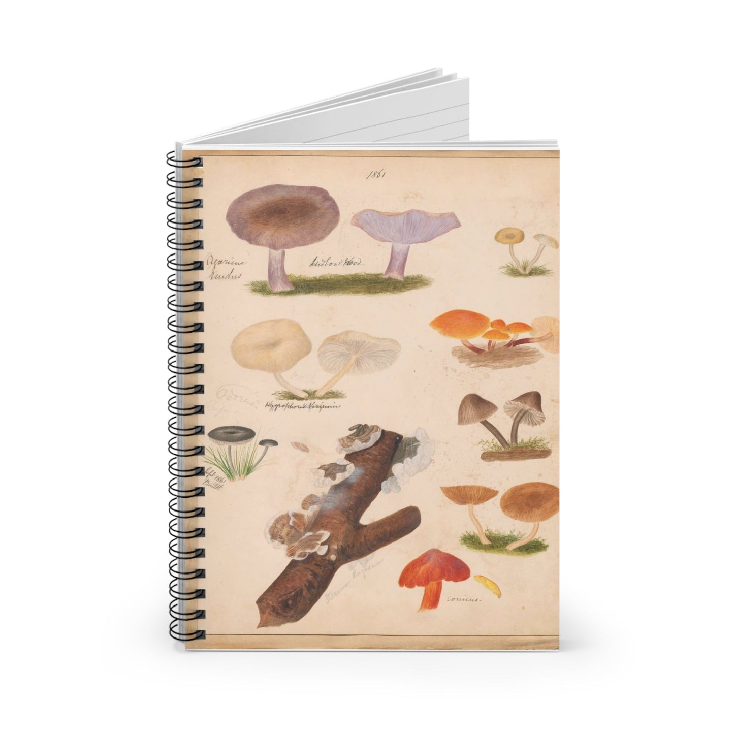 Botanical Mushroom Spiral Notebook - ShopPurpleUmbrella