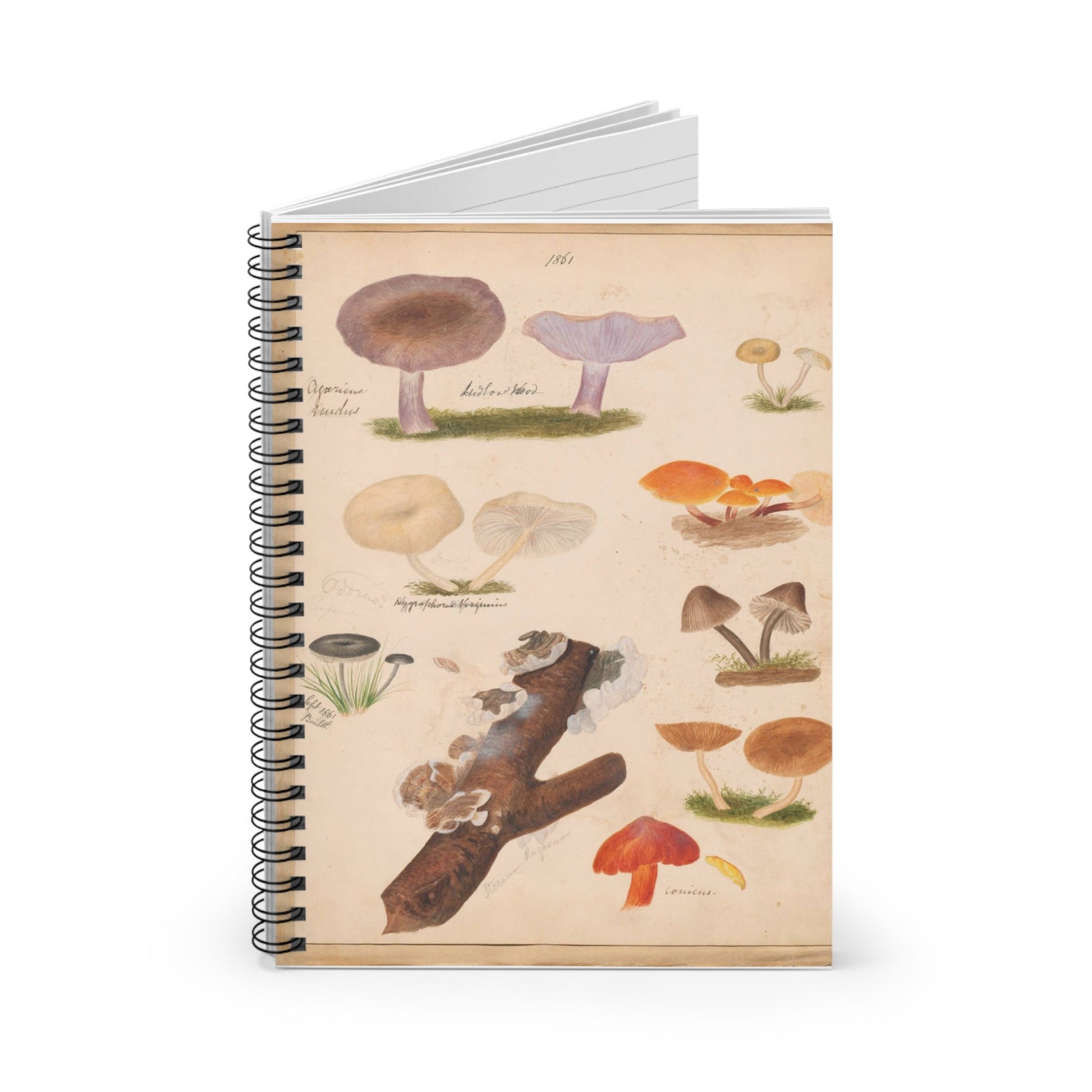Botanical Mushroom Spiral Notebook - ShopPurpleUmbrella