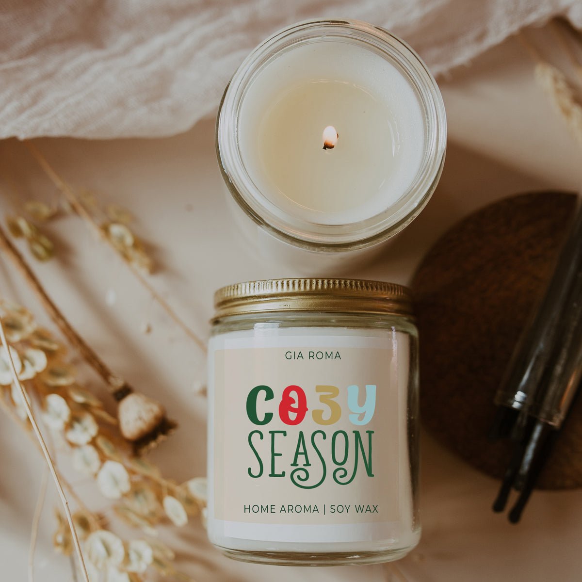 Cozy Season Candle – Citrus, Clove & Pine Soy Blend - ShopPurpleUmbrella