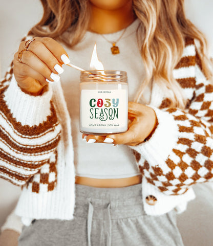 Cozy Season Candle – Citrus, Clove & Pine Soy Blend - ShopPurpleUmbrella