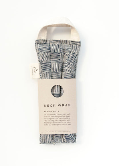 Haystack neck wrap with cotton carry handle in its paper sleeve