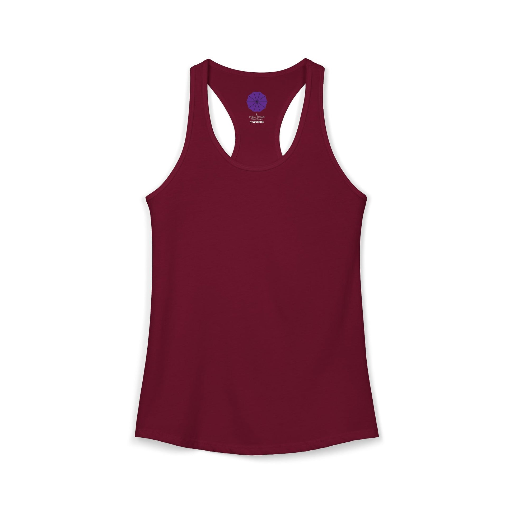 Maroon tank top on a white background