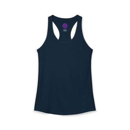 Navy blue tank top on a white background