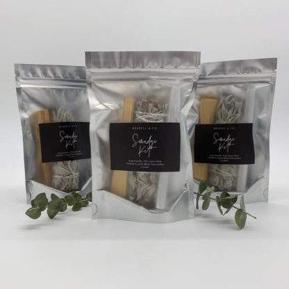 Savannah Smudge Ritual Kit: Sage, Palo Santo & Crystals - ShopPurpleUmbrella