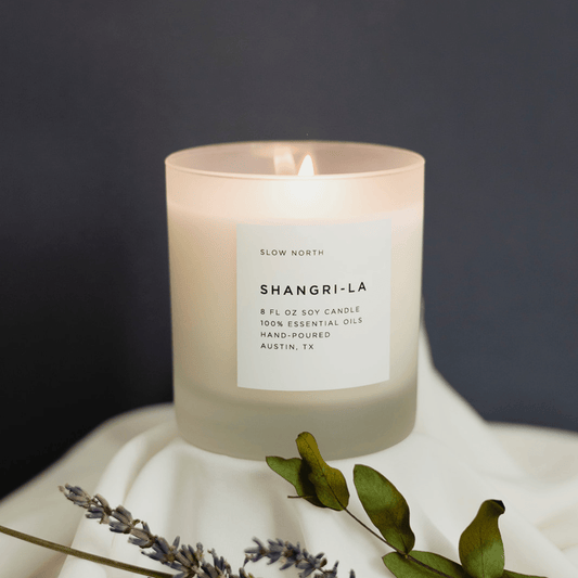 Shangri - La Signature Candle • Eucalyptus • Lavender • Lemongrass - ShopPurpleUmbrella