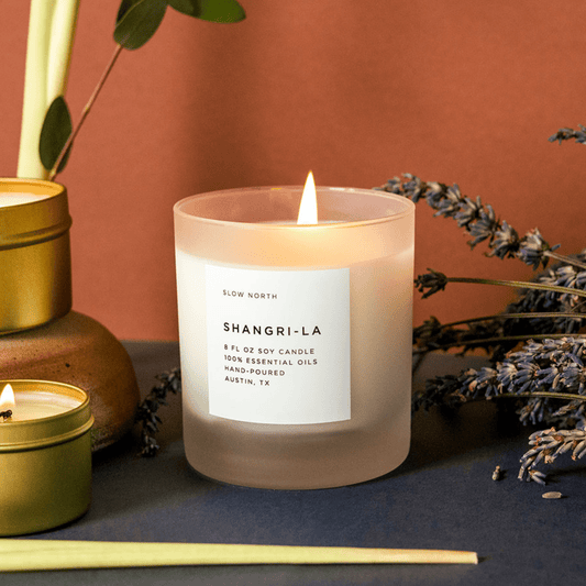 Shangri - La Signature Candle • Eucalyptus • Lavender • Lemongrass - ShopPurpleUmbrella