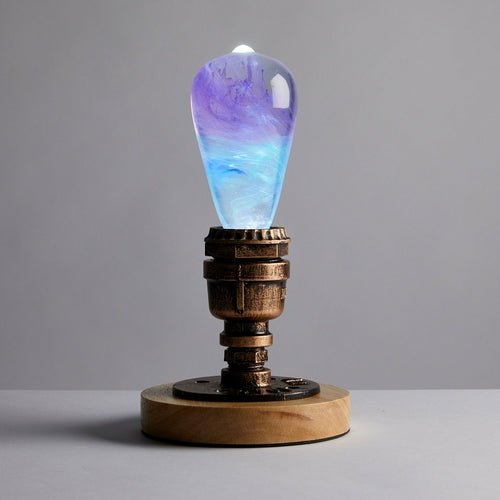Vintage Retro LED Light with Wooden Base - ShopPurpleUmbrella