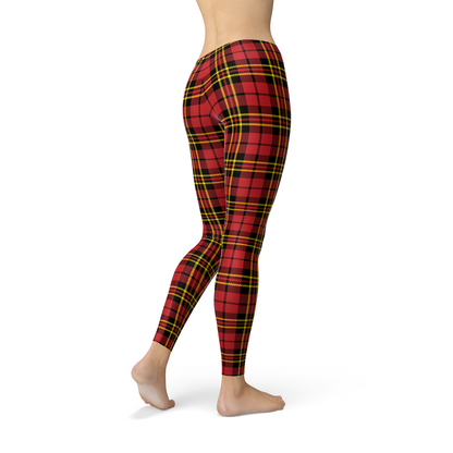 Red Tartan Plaid Leggings - ShopPurpleUmbrella