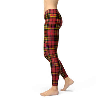 Red Tartan Plaid Leggings - ShopPurpleUmbrella