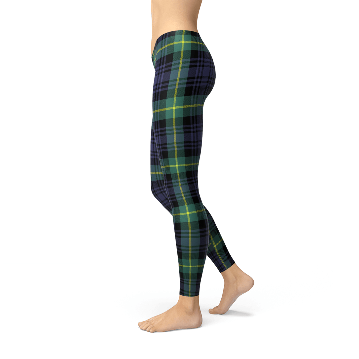 Green Plaid Leggings – Festive Comfort for Every Season - ShopPurpleUmbrella
