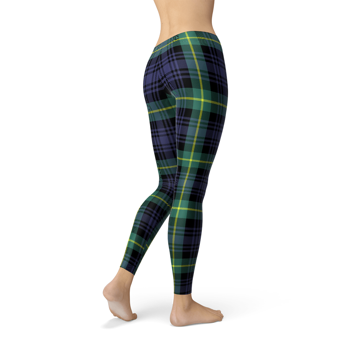 Green Plaid Leggings – Festive Comfort for Every Season - ShopPurpleUmbrella