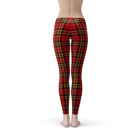 Red Tartan Plaid Leggings - ShopPurpleUmbrella