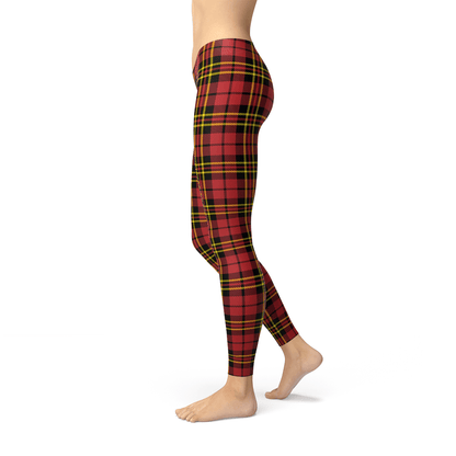 Red Tartan Plaid Leggings – Festive, Soft & Squat - Proof Comfor - ShopPurpleUmbrella