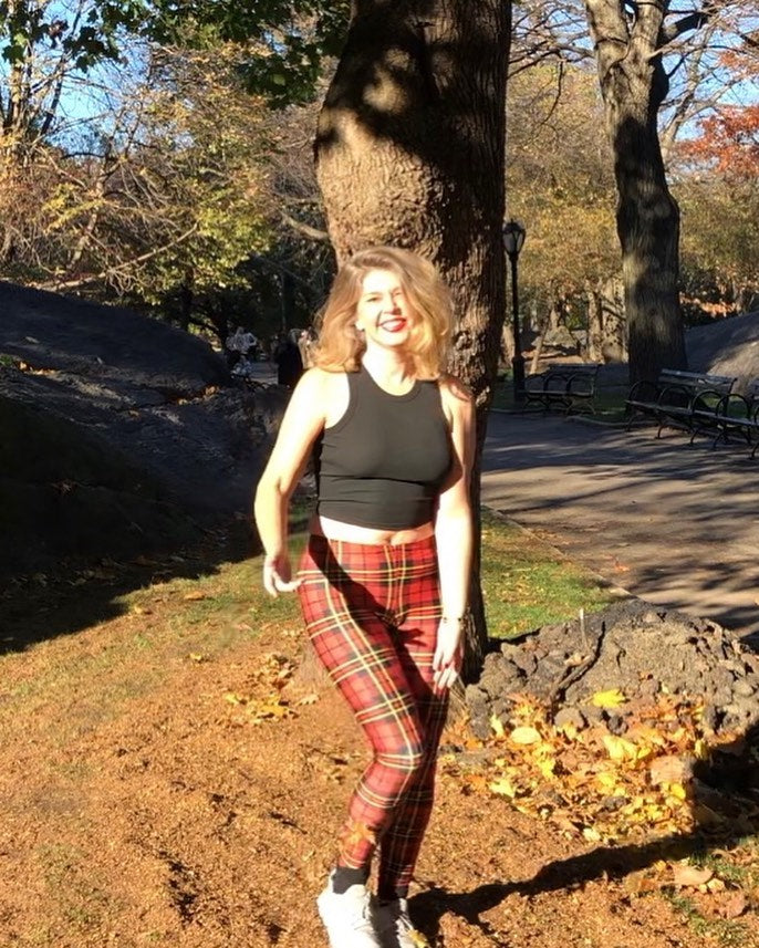 Red Tartan Plaid Leggings - ShopPurpleUmbrella